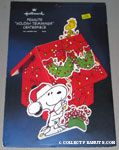 Snoopy & Woodstock decorating Christmas doghouse Centerpiece