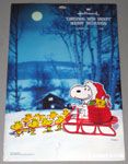 Santa Snoopy on sled pulled by Woodstock Reindeer Centerpiece