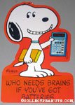 Snoopy holding Calculator Press-out