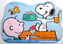 Snoopy on Doghouse with treats Placemat