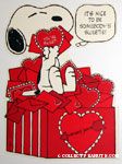 Snoopy in box of Valentines