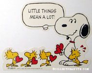 Snoopy and Woodstocks with hearts