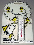 Beaglescout Snoopy looking at Woodstocks in Tree Thermometer