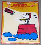 Snoopy Flying Ace on Doghouse in clouds being chased by Red Baron Instant Stained Glass