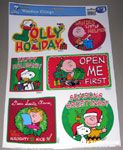 Snoopy, Charlie Brown and Sally Christmas sayings Window Cling Sheet