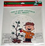 Charlie Brown with Christmas Tree Jelz Window Cling