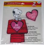 Snoopy on doghouse with 'Be Mine' Valentine's Day Hearts Jelz Window Cling