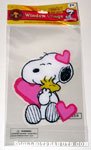 Snoopy hugging Woodstock with Valentine's Day Hearts Jelz Window Cling