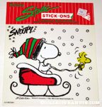 Snoopy & Woodstock Sleigh Static Stick-on