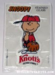 Charlie Brown in Baseball gear Knott's Berry Farm Stained Glass