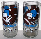 Snoopy Football Drinking Glass
