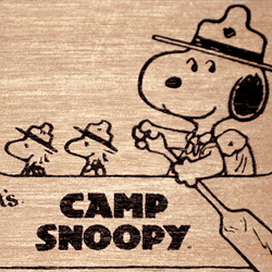 Click to view the Camp Snoopy Wooden Postcard