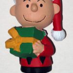 Charlie Brown holding present Ornament