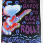 Snoopy with guitar 10-year-old Birthday Greeting Card