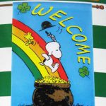 Snoopy & Woodstock on Rainbow St. Patrick’s Day Large Flag