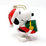 Santa Snoopy holding gift Ornament