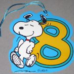 Snoopy dancing with number 8 Gift Tag