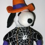 Snoopy wearing spider web and witch hat Halloween Plush
