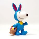 Blue Easter Beagle carrying Easter basket PVC Figurine
