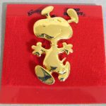 Snoopy Dancing gold tone Pin