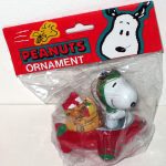 Snoopy Flying Ace in Red Plane with Sack of Toys Ornament