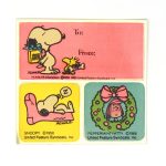 Snoopy, Woodstock and Peppermint Patty Stickers & Gift Tag