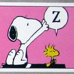Woodstock sleeping on doghouse Sticker – #258