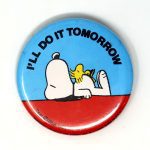 Snoopy & Woodstock on Doghouse Button