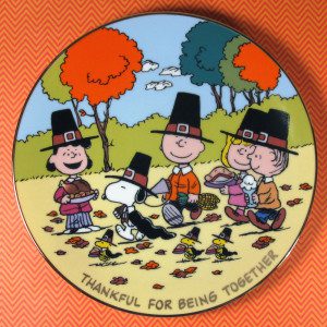 Thankful for Being Together Peanuts Thanksgiving Plate