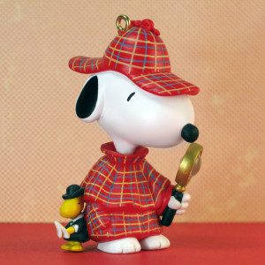 Snoopy as Sherlock Holmes with Woodstock Ornament