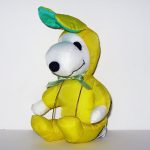 Snoopy yellow & green Easter Beagle Satin Plush