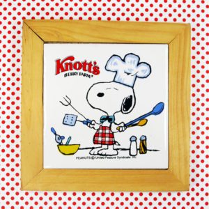 Chef Snoopy Knott's Berry Farm Ceramic Tile Trivet
