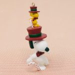 Snoopy in top hat with Woodstock Christmas Ornament