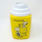 Snoopy, Charlie Brown and Woodstock eating Lunch Yellow Plastic Thermos Flask