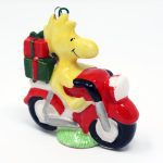 Woodstock on Motorcycle Ceramic Christmas Ornament