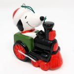 Snoopy on Train Engine Ceramic Christmas Ornament