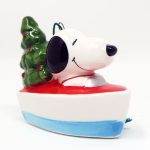Snoopy in Boat Ceramic Christmas Ornament