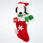 Snoopy plush head and snowflakes Stocking
