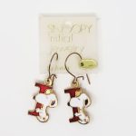 Snoopy holding letter I Earrings