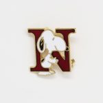 Snoopy standing with letter N Pin