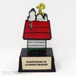 Snoopy & Woodstock on doghouse 'Happiness is a good friend' Trophy