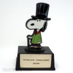 Snoopy wearing top hat, long coat and walking stick 'World's Greatest Boss' Trophy