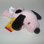 Snoopy laying on tummy vintage pink Small Plush