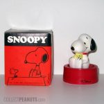 Snoopy & Woodstock sitting in dogdish Paperweight