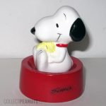 Snoopy & Woodstock sitting in dogdish Paperweight