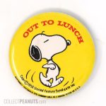Snoopy "Out to Lunch" Button