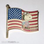 Snoopy Flying Ace and Woodstock on American flag 'Operation Enduring Freedom' Pin