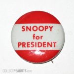 Red Snoopy for President Pin