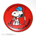 Snoopy on CB radio 'Ten-Four Good Buddy!' Button