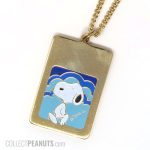 Snoopy walking Dog Tag style Necklace